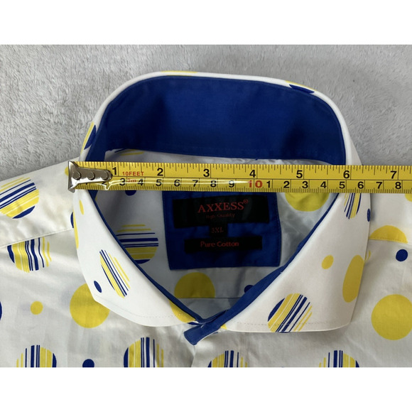 Axxess Mens 3XL Collared Long Sleeve Contemporary Geometric Modern Luxury Shirt - Picture 13 of 16